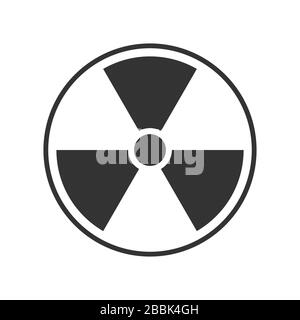 Symbol für Radioaktivität. Radioaktives Material, Gefahr oder Risiko. Einfaches flaches Design, isoliert auf weißem Hintergrund. Abbildung des Lagerbestands Stock Vektor