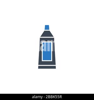 Symbol für die Vektorgyphe der Zahnpasta Tube. Stock Vektor