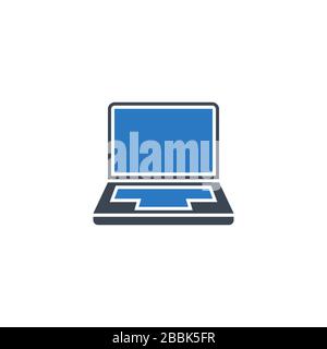 Symbol für Vektor-Glyphe in Laptop-Größe. Stock Vektor