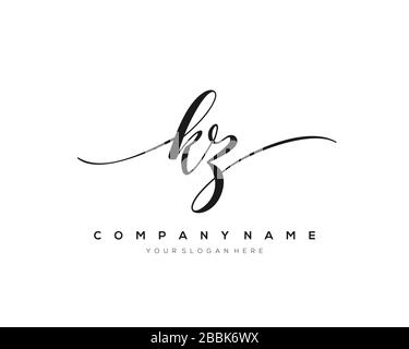 KZ-Anfangsbrief Handschreiben Logo Handschablone Vektor, Logo für Schönheit, Kosmetik, Hochzeit, Mode und Wirtschaft Stock Vektor