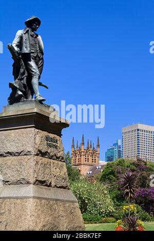 Statue von Robert Burns in The Domain, Central Business District, Sydney, New South Wales, Australien Stockfoto