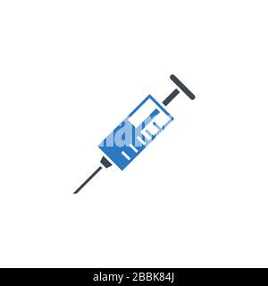 Symbol für eine Spritze-bezogene Vektorgyphe. Stock Vektor
