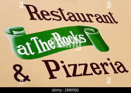 Italienisches Restaurant Caminetto im Rocks District, Sydney, New South Wales, Australien Stockfoto