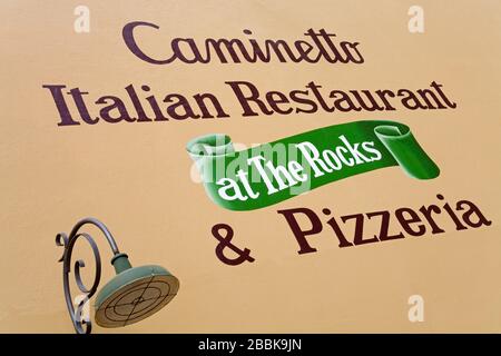 Italienisches Restaurant Caminetto im Rocks District, Sydney, New South Wales, Australien Stockfoto