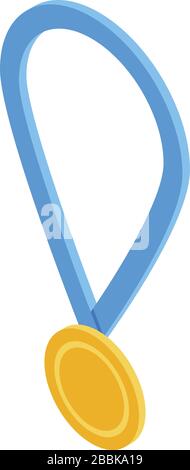 Goldmedaillensymbol im Basketball, isometrischer Stil Stock Vektor