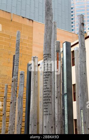 "Rand der Bäume" von Janet Laurence im Museum of Sydney, Central Business District, Sydney, New South Wales, Australien Stockfoto