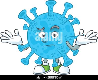 Ein Bild von Coronavirus Backteria im grinsenden Maskottchen Cartoon-Stil Stock Vektor
