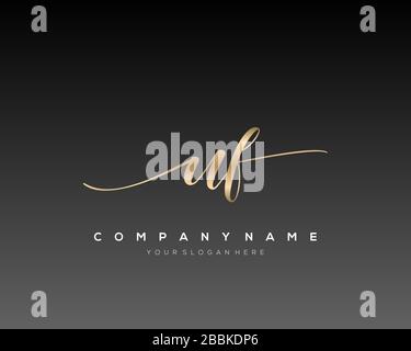 UF Initial Letter Handschreiben Logo handgezeichneter Vorlagenvektor, Logo für Schönheit, Kosmetik, Hochzeit, Mode und Business Stock Vektor