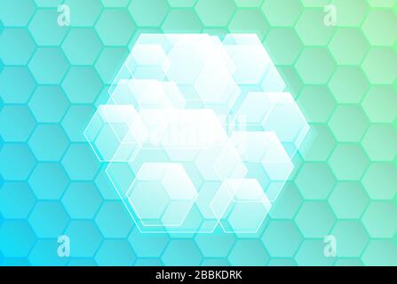 Abstrakte futuristische Hexagon-Textur. Abstrakter sechseckiger Konzepthintergrund mit moderner Farbe. Stilvolles und kreatives Muster Stock Vektor