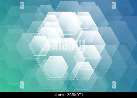 Abstrakte Hexagon-Muster Formen. Abstrakter sechseckiger Konzepthintergrund mit moderner Farbe. Elegantes und kreatives Design Stock Vektor