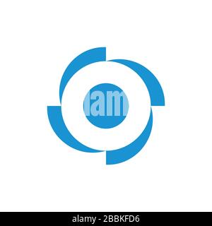 Kreis-Logo-Vektor für geometrische Rotation mit vier Pfeilen Stock Vektor