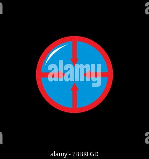 Pfeile, die den Symbolvektor des Zielobjektivs aufnehmen Stock Vektor