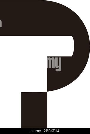 Farbiger Buchstabe pt einfacher Logo-Vektor mit geometrischem Design Stock Vektor