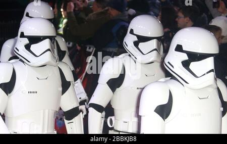 12. Dezember 2017 - London, England, Großbritannien - 'Star Wars: The Last Jedi' European Premiere Photo Shows: Stormtroopers Stockfoto