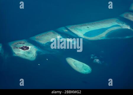 Alimatha Aquatic Resort, Vaavu Atoll oder Felidhu Atoll, Indischer Ozean, Malediven Stockfoto