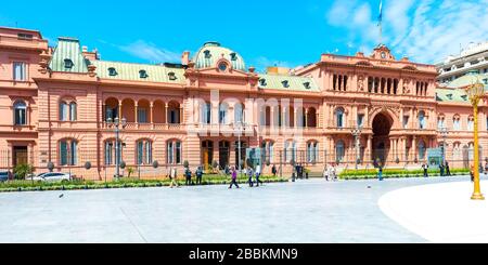 Casa Rosada oder Pink House, Residenz des Präsidenten der Republik und Sitz der Regierung, Buenos Aires, Argentinien Stockfoto