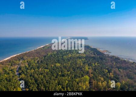 Kurische Nehrung von oben, Blick auf den Nationalpark zwischen Meer und Lagune Stockfoto