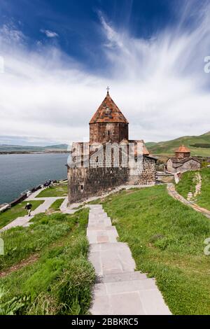 Sevanawank Kloster am Sewansee, armenischer Minastikkomplex, Gegharkunik Provinz, Armenien, Kaukasus, Asien Stockfoto
