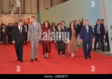 König und Königin von Spanien, Felipe VI. Und seine Frau Letizia nehmen an der ARCO 2020 Teil Stockfoto