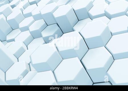 Abstrakter Weißer Sechseckiger Sci-Fi-Hintergrund Mit Schwenkender Oberfläche Stockfoto