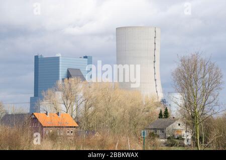 Kraftwerk Datteln 4, Datteln, Ruhrgebiet, Nordrhein-Westfalen, Deutschland, Europa Stockfoto