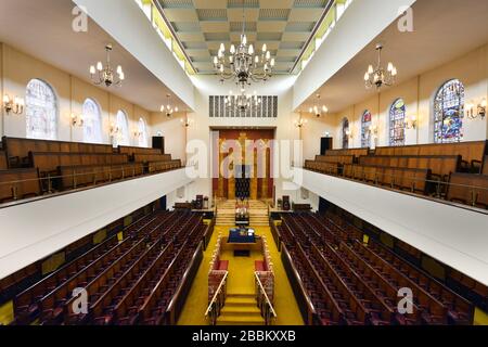 Central United Synagogengemeinde, Hallam Street, London. Stockfoto