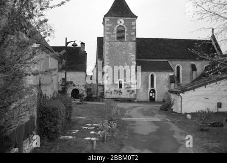 Église Saint-Cyr-et-Sainte-Julitte de La Pannonie, Couzou, Lot Valley, Frankreich Stockfoto