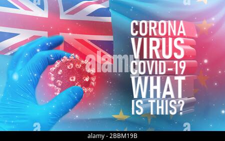 Coronavirus COVID-19, häufig gestellte Frage - was ist es Text, medizinisches Konzept mit Flagge von Tuvalu. Pandemische 3D-Darstellung. Stockfoto