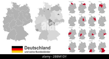 westeuropäisches Land deutschland und die Bundesländer Stock Vektor