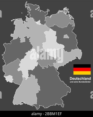 westeuropäisches Land deutschland und die Bundesländer Stock Vektor