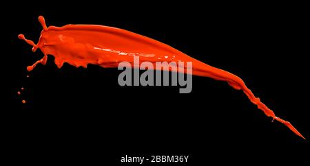 Herrliche rote Farbe splash auf schwarzem Hintergrund Stockfoto