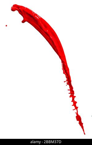 Grandioses rotes Farbenspritzen isoliert auf weißem Hintergrund Stockfoto