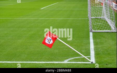 Allgemeiner Blick auf eine Eckfahne bei Oakwell Stockfoto