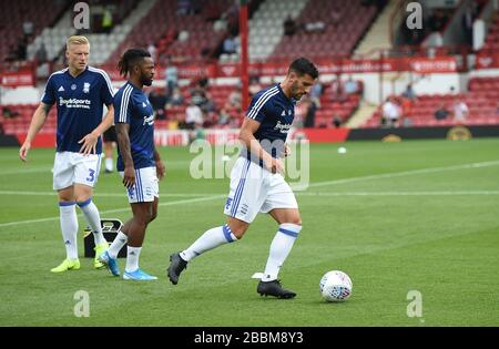 Der aus Birmingham City stielende Lukas Jutkiewicz beim Aufwärmen Stockfoto