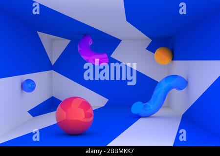 Abstraktes 3D-Rendering, minimalistischer Hintergrund, modernes Grafikdesign Stockfoto