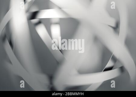 Abstraktes 3D-Rendering futuristischen Hintergrunds mit Bokeh, Schärfentiefe. Verschwommene Schnittlinien. Stockfoto