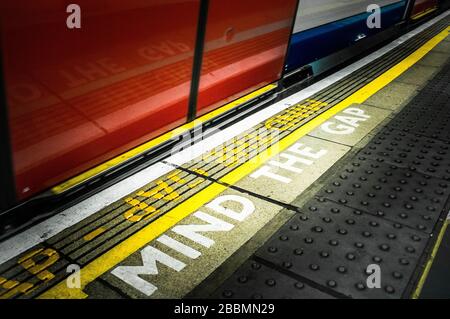 London Underground - Mind the GAP Stockfoto