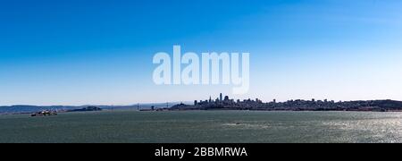 San Francisco Skyline Foto von City and Bay Bridge, San francisco, Kalifornien, USA, 31. März 2020 Stockfoto