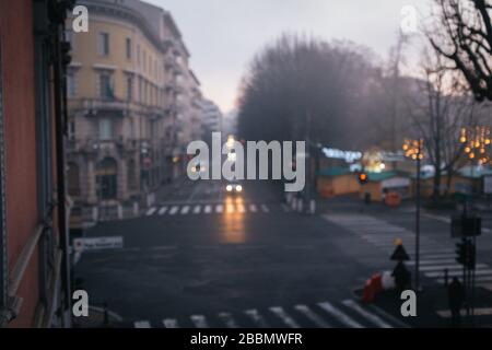 Leere Straßen in Bergamo Italien Stockfoto