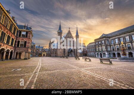 Den Haag, Niederlande, in der Morningzeit am Ridderzaal. Stockfoto