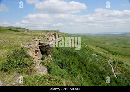 Head-Smashed-in Buffalo Jump in Alberta, Kanada Stockfoto