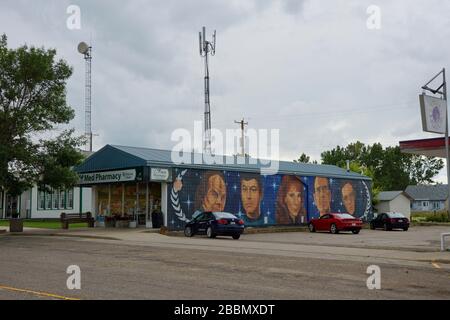 Vulkan Kanada - 6. Juli 2013 - Wandbild von Startrek in Vulkan-Alberta Stockfoto