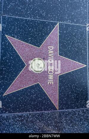 David Bowie Star, Hollywood Walk of Fame, Hollywood Boulevard, Hollywood, Los Angeles, Kalifornien, USA Stockfoto