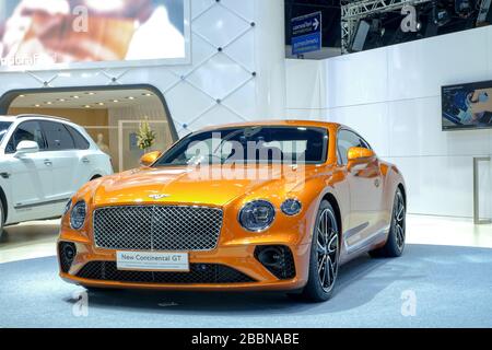 Nonthaburi-Thailand APR 2 2018: BENTLEY New Continental GT, auf der 39. Bangkok International Motor Show 2018 auf MAR 28-8 APR 2018 zu sehen Stockfoto