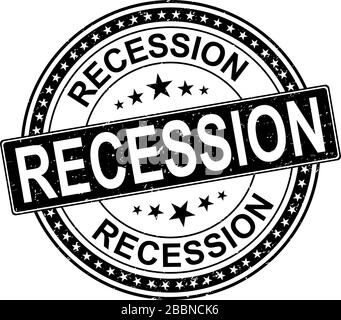 Rezessionssehne rund um Grunge Stempel. Vektorgrafiken Stock Vektor