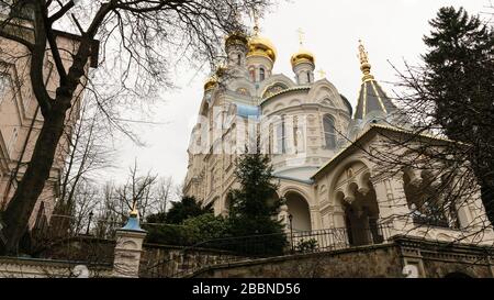 Russisch-orthodoxe Kirche St. Peter und Paul Karlovy Vary Stockfoto