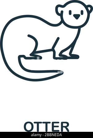 Otter-Ikone aus Wildtier-Sammlung. Einfaches Linien-Otter-Symbol für Vorlagen, Webdesign und Infografiken Stock Vektor