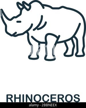 Nashorn-Ikone aus Wildtier-Sammlung. Simple Line Rhinoceros Symbol für Vorlagen, Webdesign und Infografiken Stock Vektor