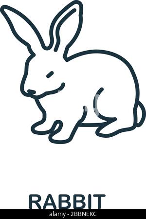 Kaninchen-Ikone aus Wildtier-Sammlung. Einfaches Rabbit-Symbol für Vorlagen, Webdesign und Infografiken Stock Vektor