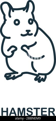 Hamstersymbol aus der Wildtiersammlung. Simple Line Hamster Symbol für Vorlagen, Webdesign und Infografiken Stock Vektor